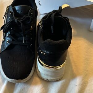 Aldo Black and White Shoes with Gold Detail
